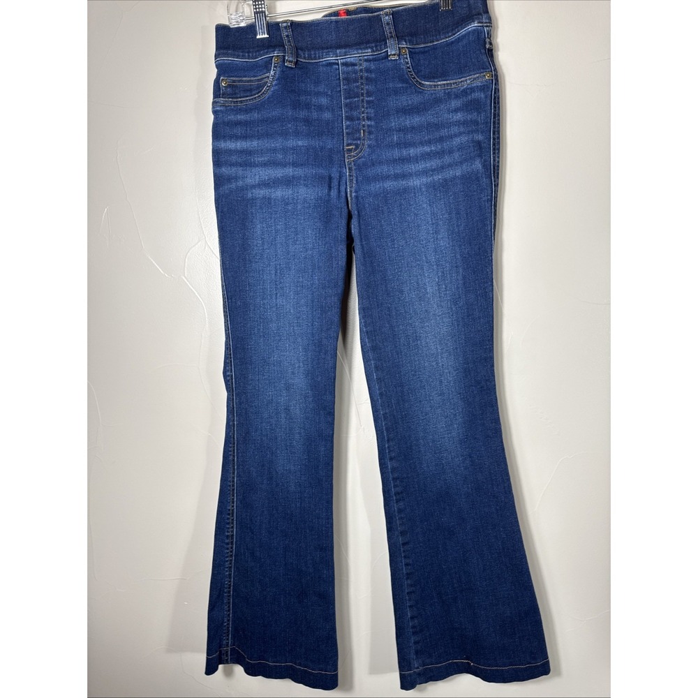 SPANX Clean Indigo Bootcut Trouser Pants Denim Jeans Stretch Flare Small M